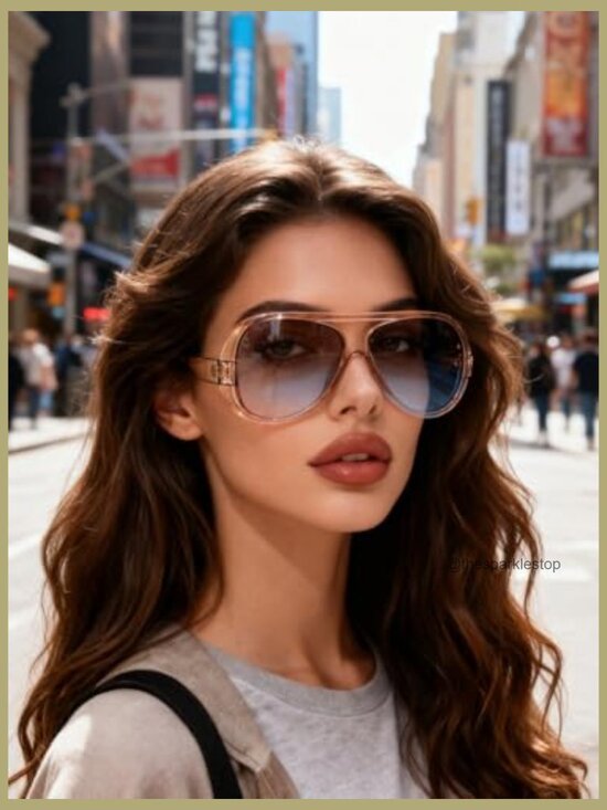 Plastic Frame Aviator Sunglasses UV400 Protection Oversized main image 5